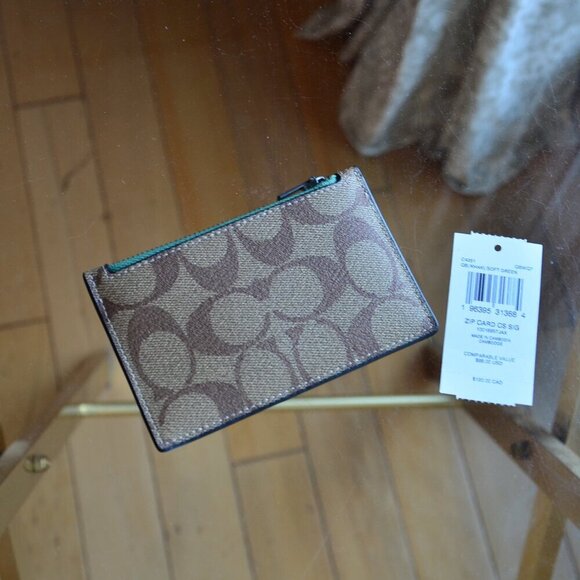 Coach C4281 Zip Card Case In Signature Canvas - Picture 1 of 7